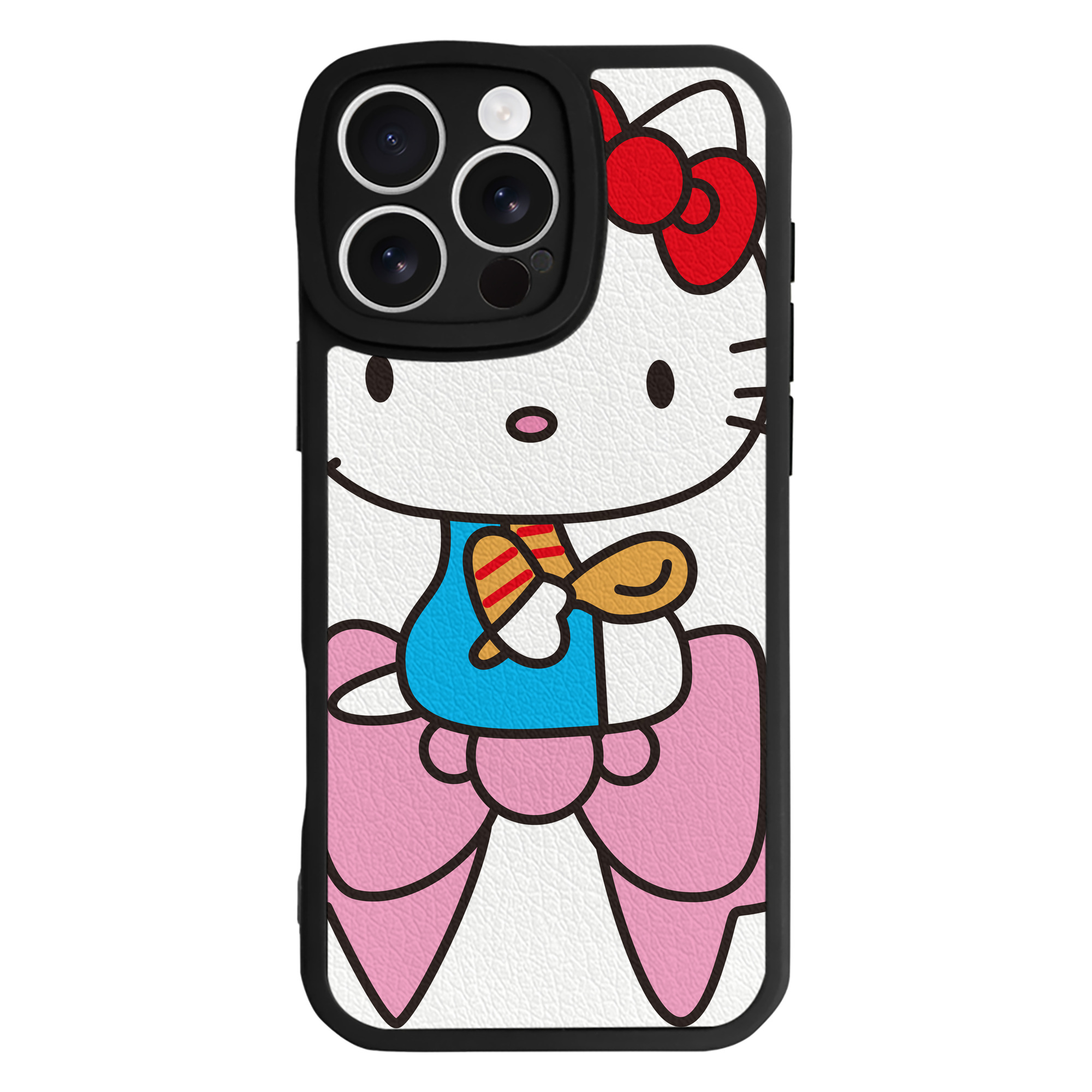 （画像用） Hello Kitty ハローキティ 【iPhone 16シリーズ対応】シリコンスマホケース（レザー調） 材質：シリコン